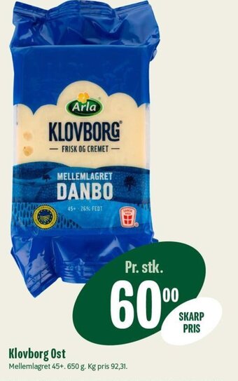Min Købmand Klovborg Ost tilbud