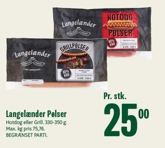Min Købmand Langelænder Pølser tilbud