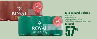 Min Købmand Royal Pilsner eller Classic tilbud