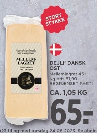 MENY Dejli' dansk ost tilbud