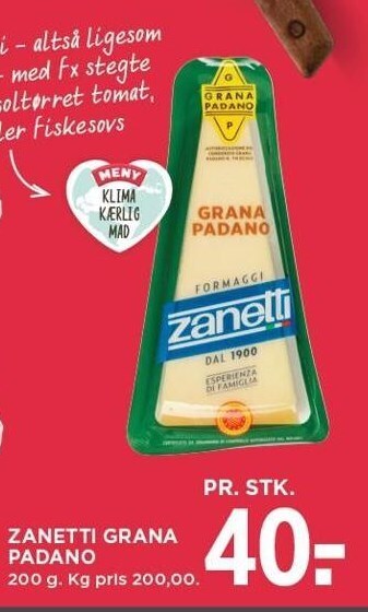 MENY Zanetti grana padano tilbud