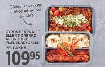 MENY Gyros bearnaise eller mørbrad af gris med flødekartofler tilbud