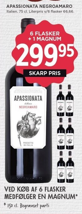MENY Apassionata negroamaro - 6 flasker + 1 magnum tilbud