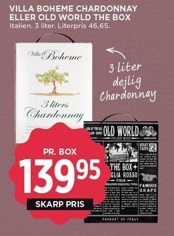 MENY Villa boheme chardonnay eller old world the box tilbud