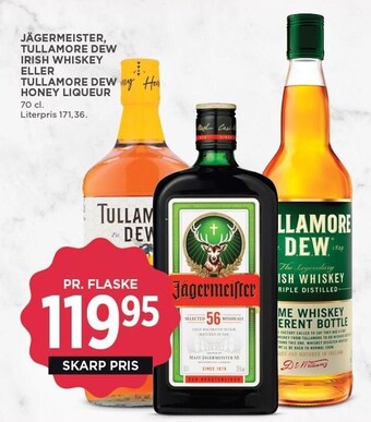 Jägermeister, tullamore dew irish whiskey eller tullamore dew honey liqueur