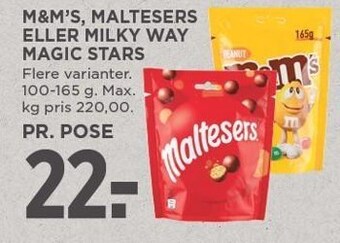 MENY M&m's, maltesers eller milky way magic starts tilbud