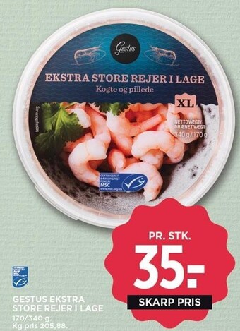 MENY Gestus ekstra store rejer i lage tilbud