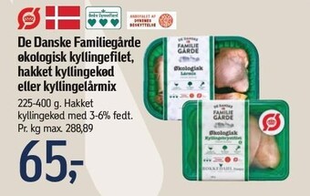 De danske familiegårde økologisk kyllingefilet, hakket kyllingekød eller kyllingelårmix