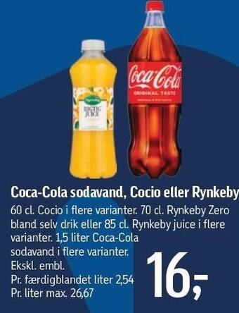 Føtex Coca-cola sodavand, cocio eller rynkeby tilbud