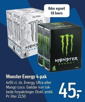 Føtex Monster energy 4-pak tilbud