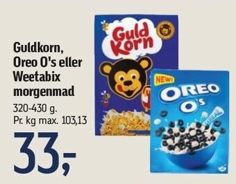Føtex Guldkorn, oreo o's eller weetabix morgenmad tilbud