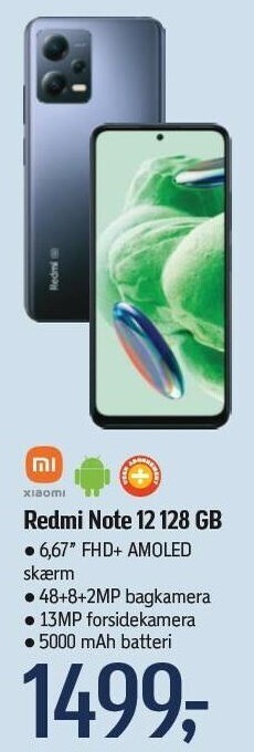 Føtex Xiaomi redmi note 12 128 gb tilbud