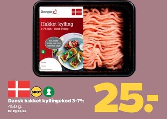 Netto Dansk hakket kyllingekød 3-7% tilbud