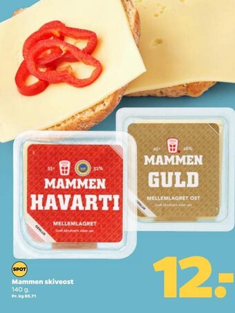 Netto Mammen skiveost 140 g. tilbud