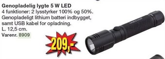Harald Nyborg Genopladelig lygte 5 w led tilbud