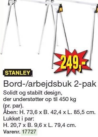 Harald Nyborg Stanley bord-/arbejdsbuk 2-pak tilbud