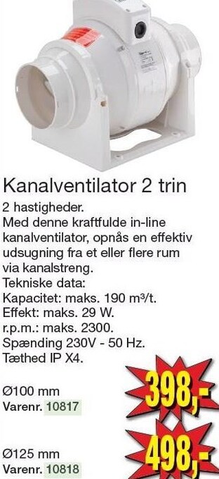 Kanalventilator 2 trin