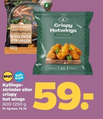Netto KYLLINGE STRIMLER eller Crispy hot wings tilbud