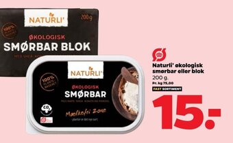 Netto Naturli' økologisk smørbar eller blok 200 g. tilbud