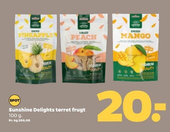 Netto Sunshine Delights tørret frugt tilbud