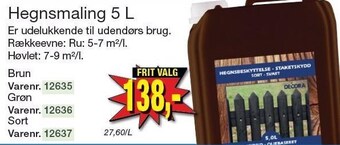 Harald Nyborg Hegnsmaling 5 l tilbud