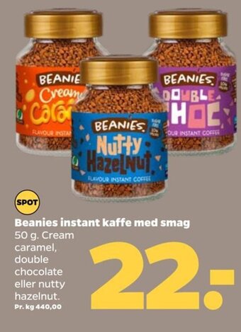 Netto Beanies instant kaffe med smag 50 g. tilbud