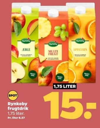 Netto Rynkeby frugtdrik 1,75 liter. tilbud
