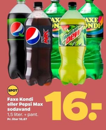 Netto Faxe Kondi eller Pepsi Max Sodavand tilbud