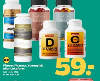 Netto Fitness Pharma, Yummylab eller Lekaform 60-300 stk. tilbud