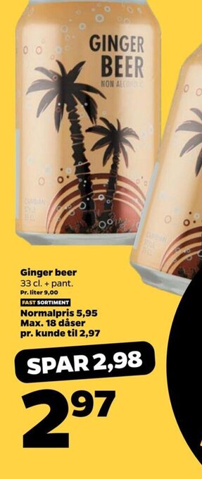 Netto Ginger beer 33 cl. + pant. tilbud