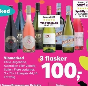 SuperBrugsen Vinmarked 3x 75 cl tilbud