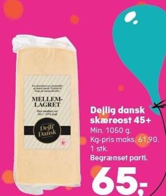 SuperBrugsen Dejlig dansk skæreost 45+ tilbud