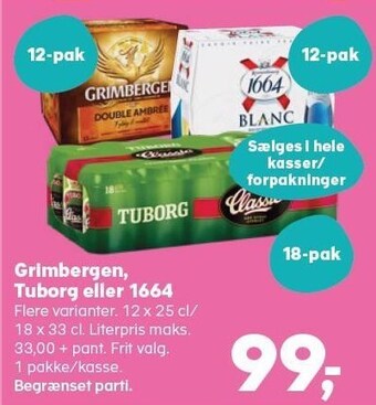 SuperBrugsen Grimbergen tuborg eller 1664 tilbud