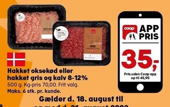 SuperBrugsen Hakket oksekød eller hakket gris og kalv 8-12% tilbud