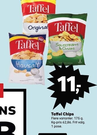 Kvickly Taffel chips 175 g tilbud