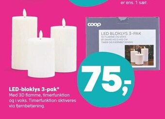 SuperBrugsen Led-bloklys 3-pak tilbud