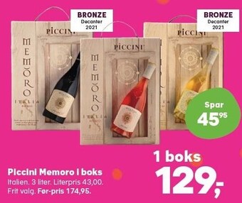 Kvickly Piccini memoro i boks tilbud