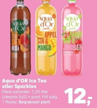 Kvickly Aqua d'or ice tea eller sparkles tilbud