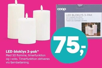 Kvickly Led-bloklys 3-pak tilbud