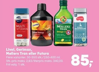 Kvickly Livol, gerimax, møllers tran eller futura tilbud