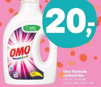 Kvickly Omo flydende vaskemiddel tilbud