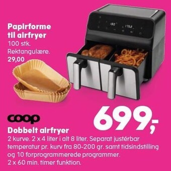 Kvickly Papirforme til airfryer eller coop dobbelt airfyer tilbud