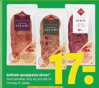 Coop 365 Aalbæk spegepølse i skiver tilbud
