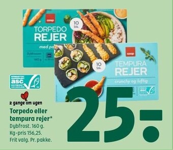 Coop 365 Coop torpedo eller tempura rejer tilbud