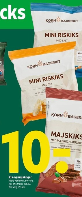 Korn bageriet ris og majskager