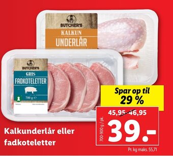 Kalkunderlår eller fadkoteletter