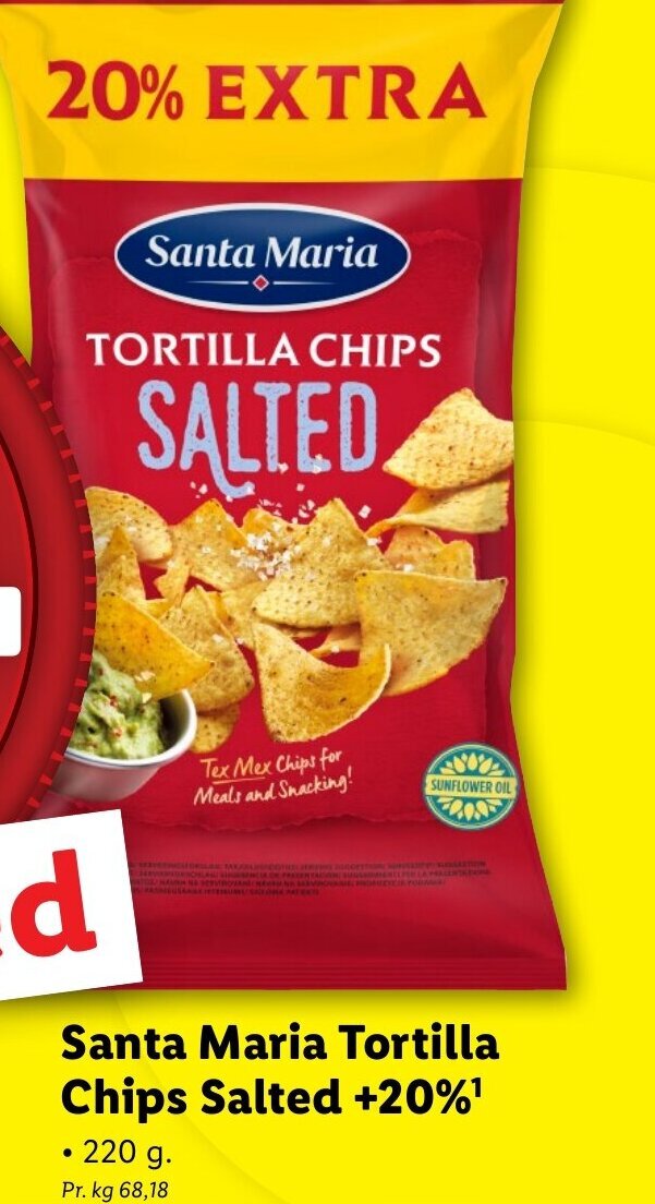 Santa Maria Tortilla Chips Salted +20¹ tilbud hos Lidl