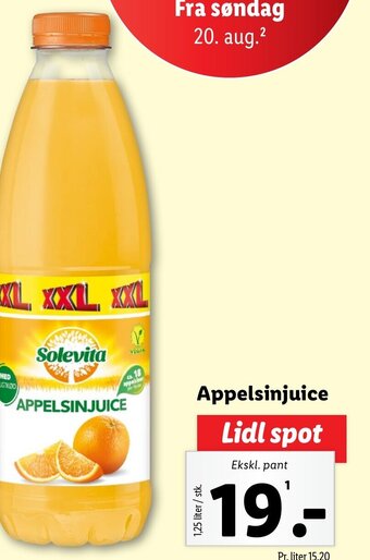 Lidl Appelsinjuice tilbud
