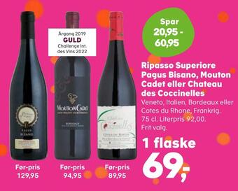 Kvickly Ripasso superiore pagus bisano, mouton cadet eller chateau des coccinelles tilbud