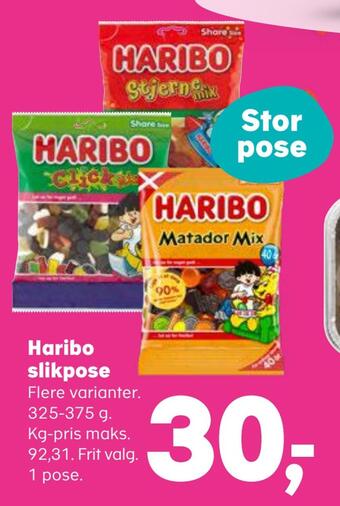 Kvickly Haribo slikpose tilbud